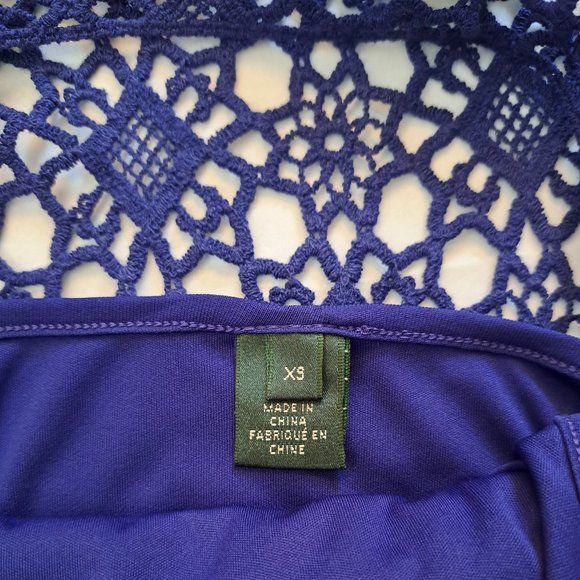 RALPH LAUREN CROCHET LACE dress Sz XS 100% COTTON SLEEVELESS FORMAL OFFICE *WOW* - Picture 8 of 11